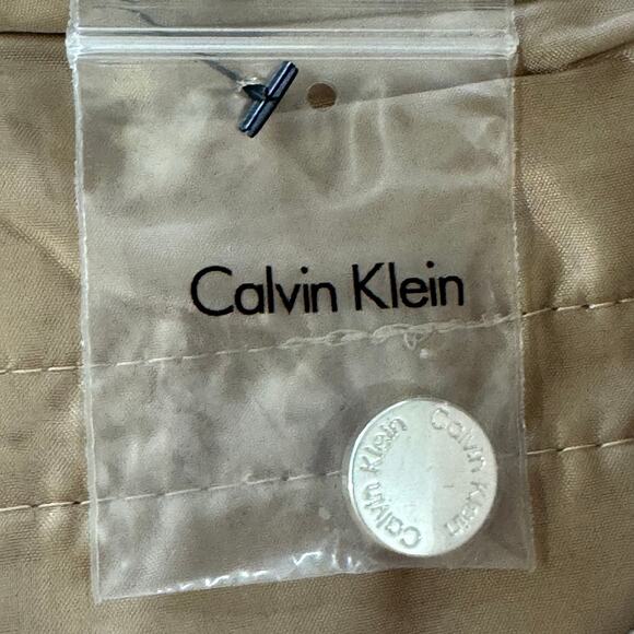 CALVIN KLEIN LINEN FLAT FRONT STRAIGHT LEG TROUSERS IN TAN NWT WOMEN'S SIZE 14P - Picture 11 of 16